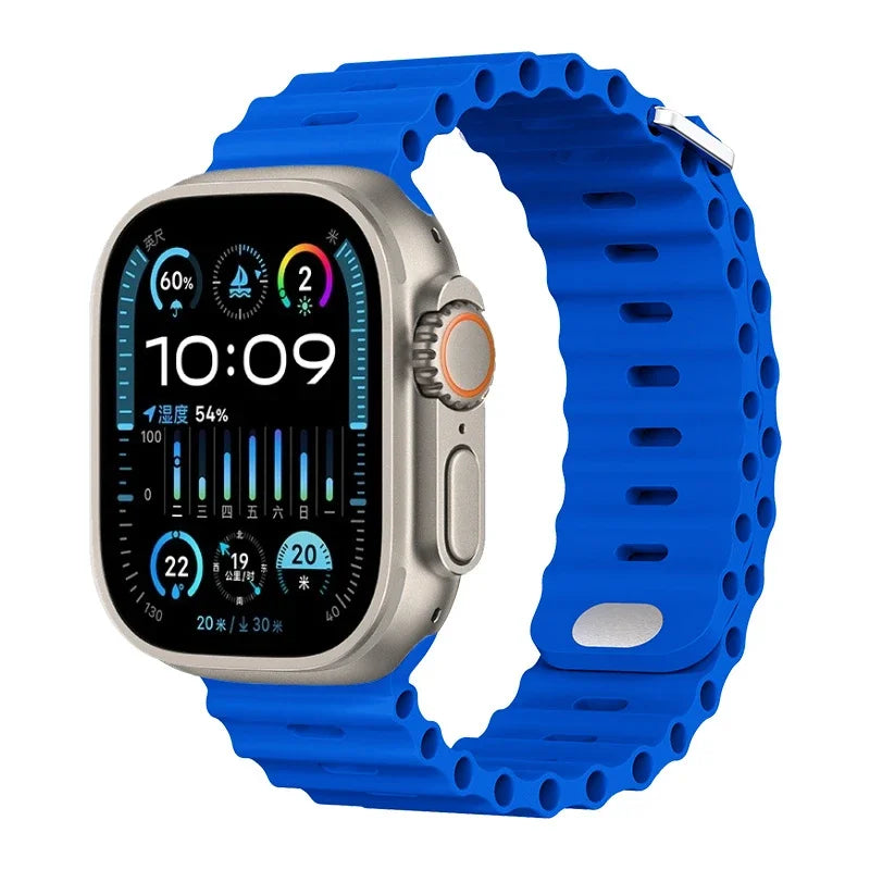 Perforated Silicone Band with Water Drainage for Apple Watch