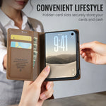 Textured Leather Kickstand Wallet Case with 2-Card Storage for iPhone Duo