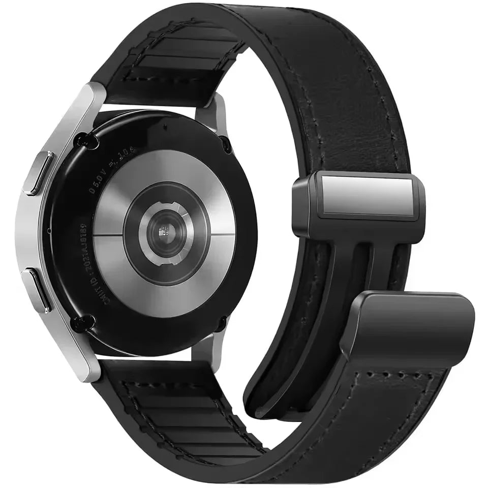 Durable Leather + Silicone Strap for Samsung Galaxy Watch 6 &  Galaxy Watch 6 Classic