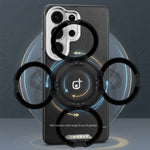 Leather Shockproof Kickstand Case with 360° Rotating Magnetic Ring for Samsung Galaxy S24 Series