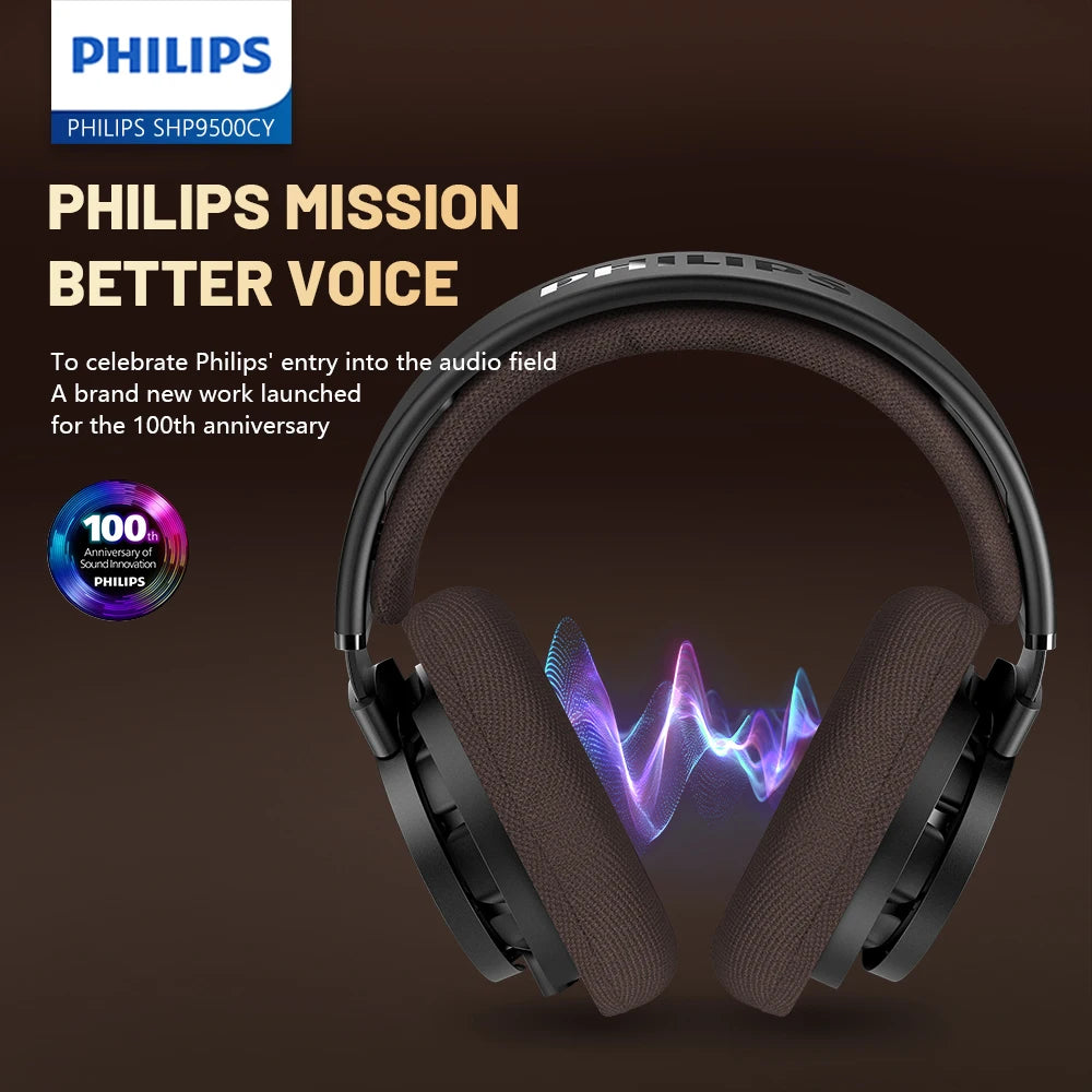 Philips SHP9500CY Open-Back Headphones With 50mm Driver