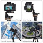 Andoer Q08S Aluminum Alloy 3-Way Damping Tripod Video Head with Pan Bar Handle