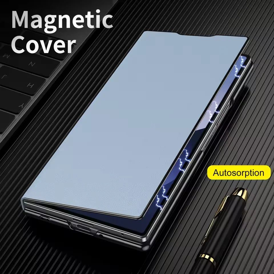 Samsung Galaxy Z Fold 7 Shockproof Leather Case with Magnetic Flip Cover