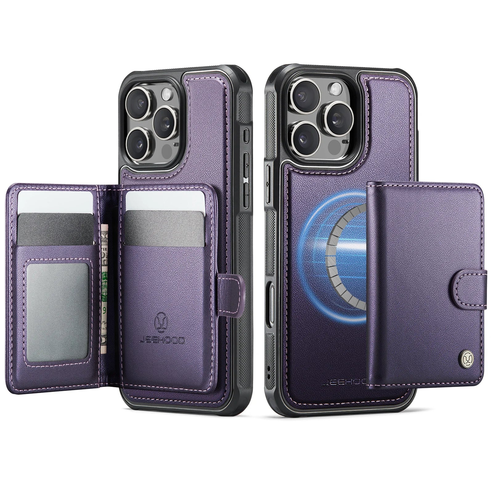 MagSafe Compatible Wallet Case with Card Slots & Stand for iPhone 16 Series