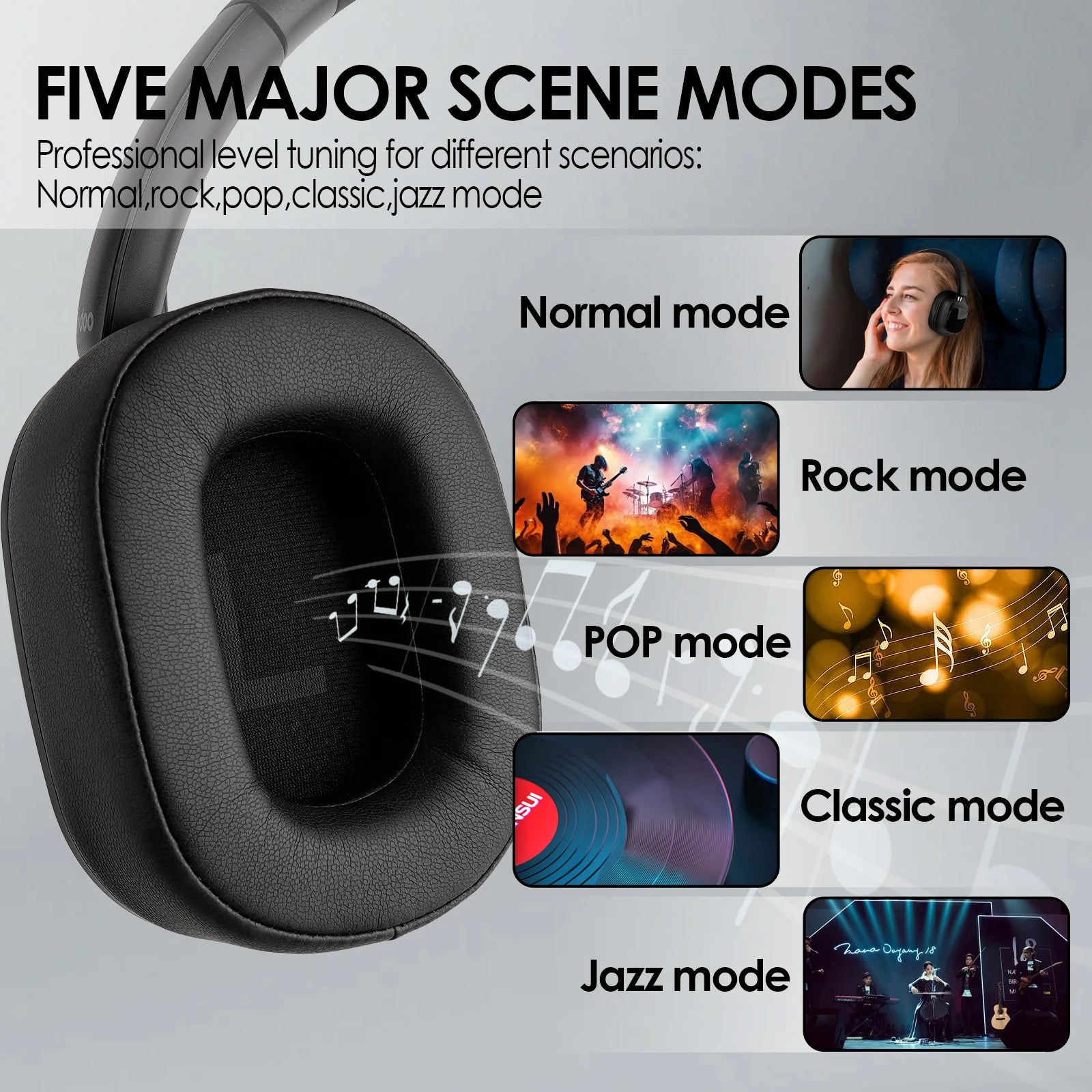 Siindoo JH-ANC930Plus Active Noise Cancelling Headphones with LED Screen