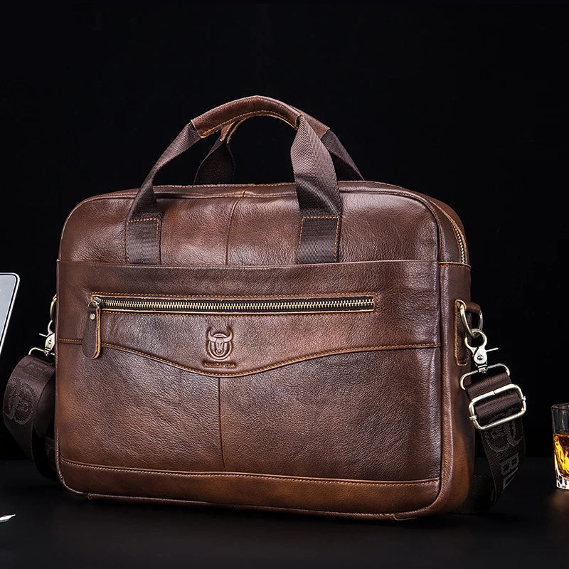 Men’s Classic Leather Laptop Briefcase