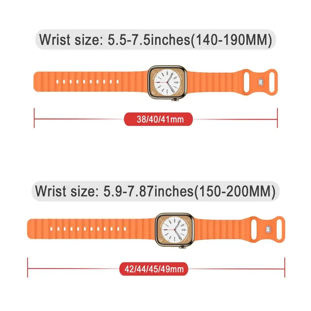 Durable Silicone Ocean Strap for Apple Watch