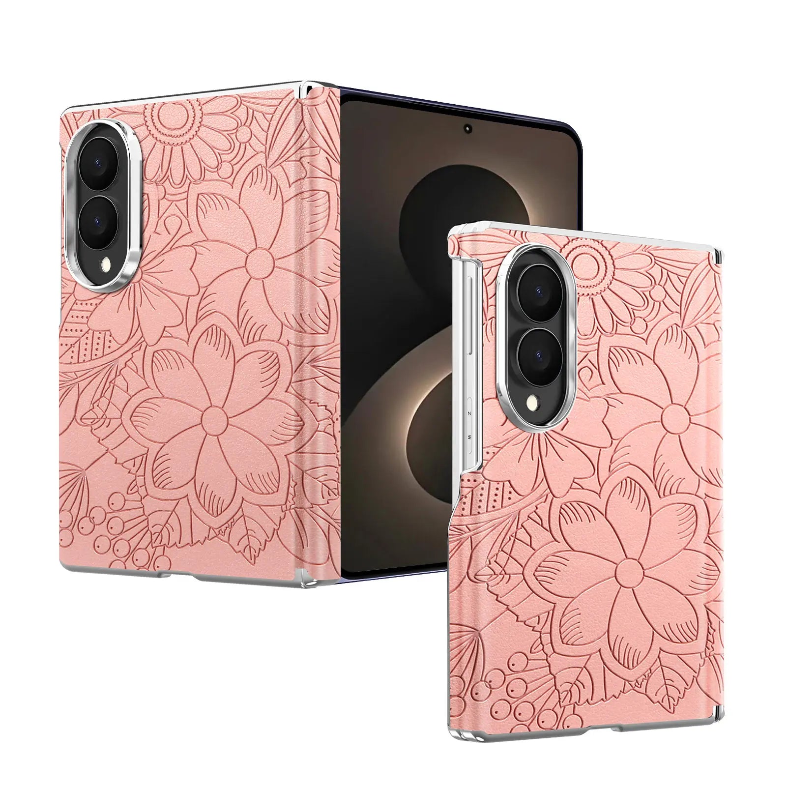 Luxury Magnetic Embossed Leather Case for Samsung Galaxy Z Fold 8