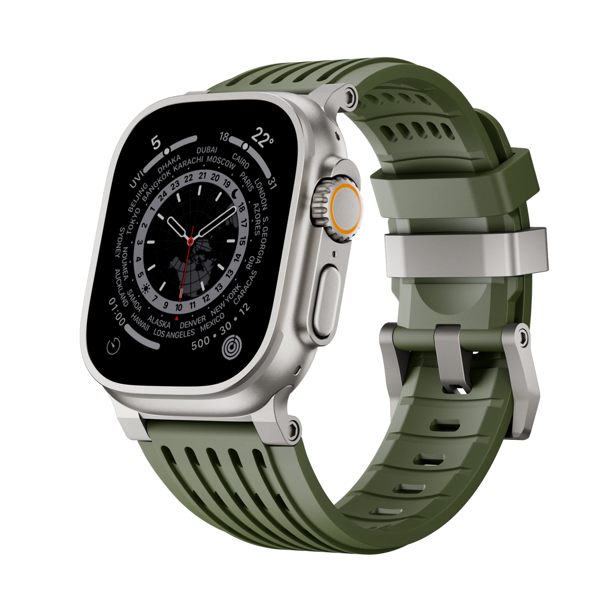 Perforated Silicone Band with Sweat-Wicking Ventilation for Apple Watch