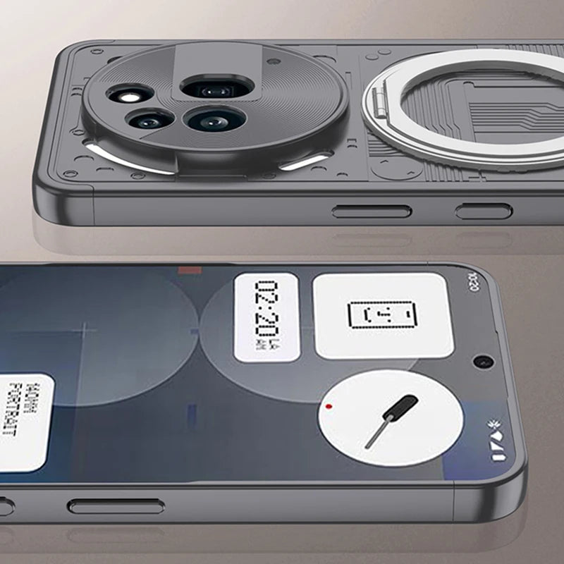 Shockproof Hard PC Case with 360-Degree Rotating Ring for Nothing Phone 3a / 3a Pro