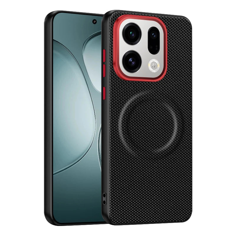 Woven Leather Magnetic Phone Case for OPPO Find X9 / X9 Pro