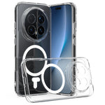 Transparent Shockproof Magnetic Case with Built-In Ring Mount for Honor Magic8 Pro