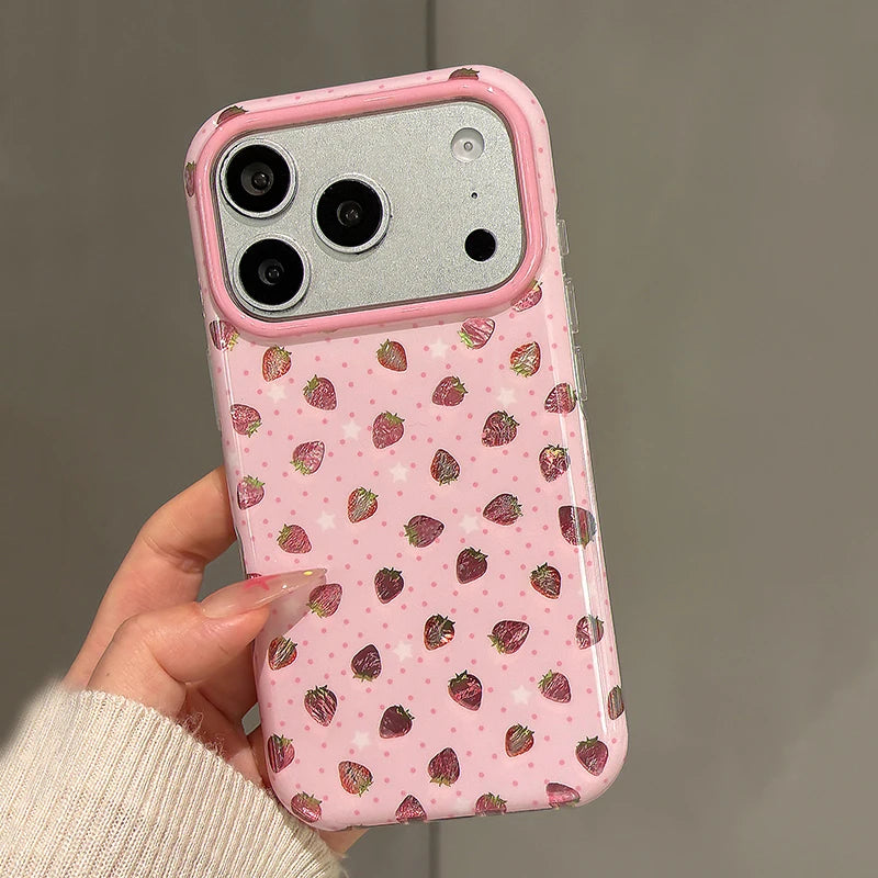 Sweet Cute Strawberry Bling Case for iPhone 17 Series