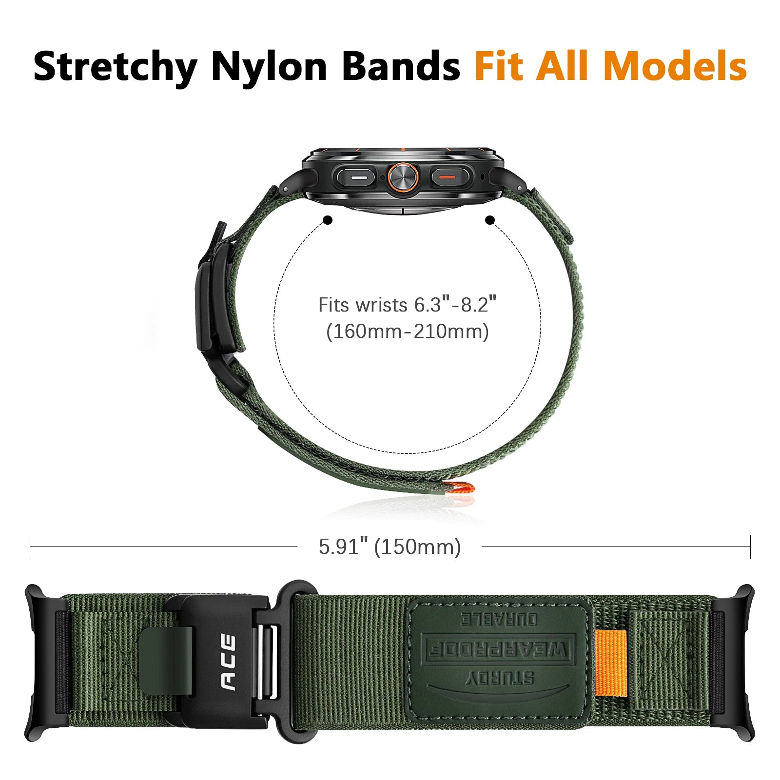 Sports Nylon Breathable Strap for Samsung Galaxy Watch Ultra