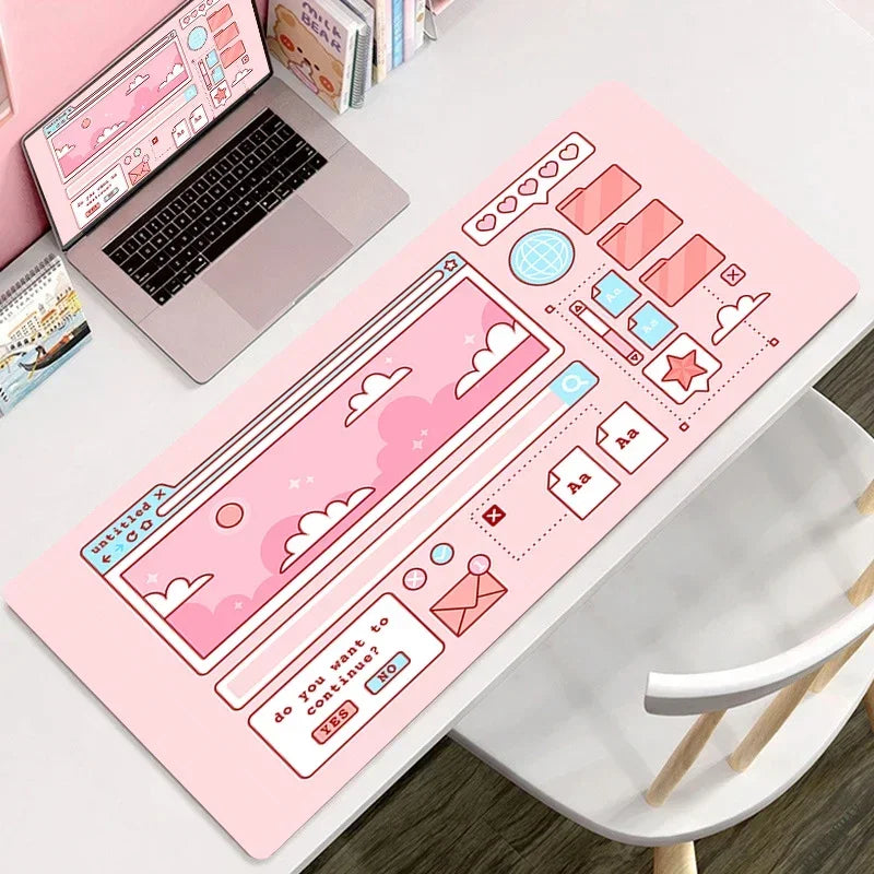 Large Format Vaporwave Kawaii Desk Mouse Pad