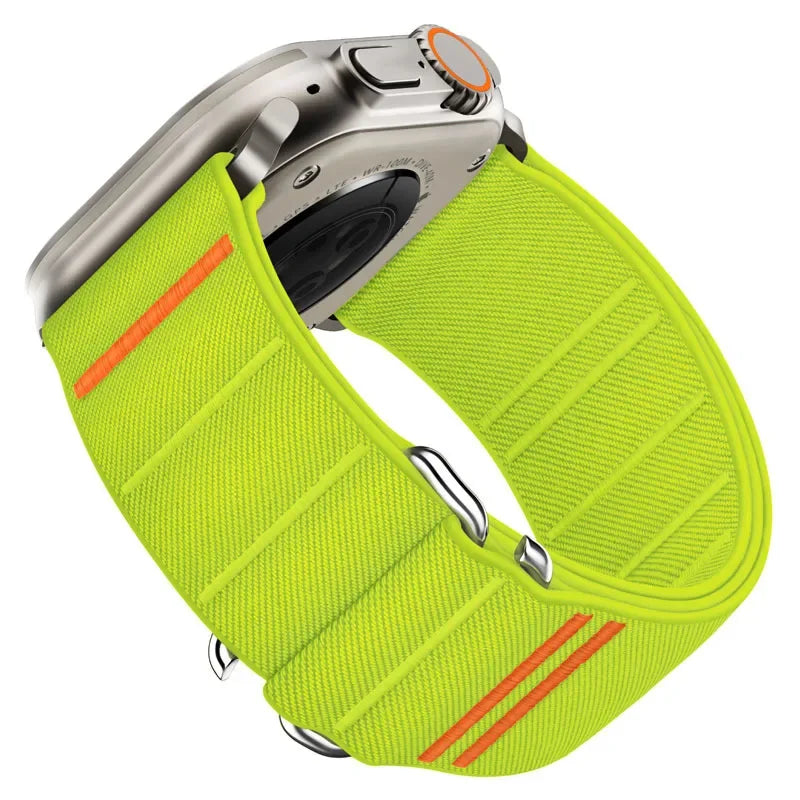 Woven Nylon Loop Closure Band with Shaped Buckle for Apple Watch
