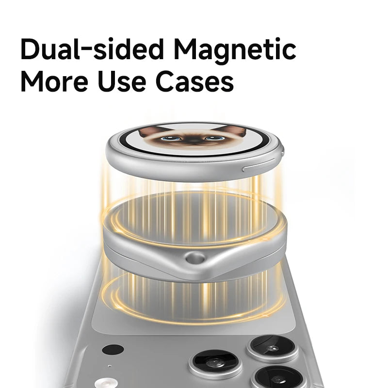 Dual-Sided Magnetic Foldable Phone Stand with Built-In Mirror