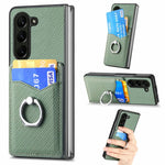 Luxury Leather Case for Samsung Galaxy Z Fold 6 with Card Holder & Magnetic Ring Stand