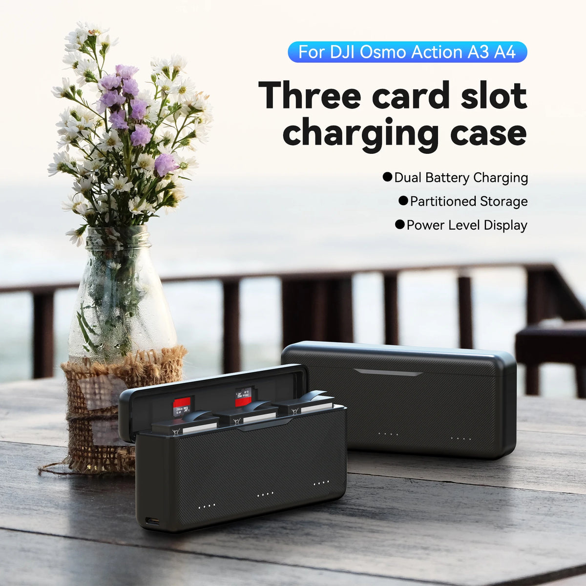 TELESIN Battery Charger for DJI OSMO Action Cameras