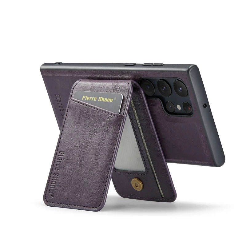 Premium Leather Magnetic Removable Wallet Case for Samsung Galaxy S24 Series