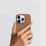 Skin-Friendly Plain Leather + TPU Case for iPhone 16 Series