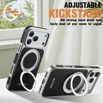 Textured Quilted MagSafe Case with 360° Rotatable Ring Stand for iPhone 17 Series