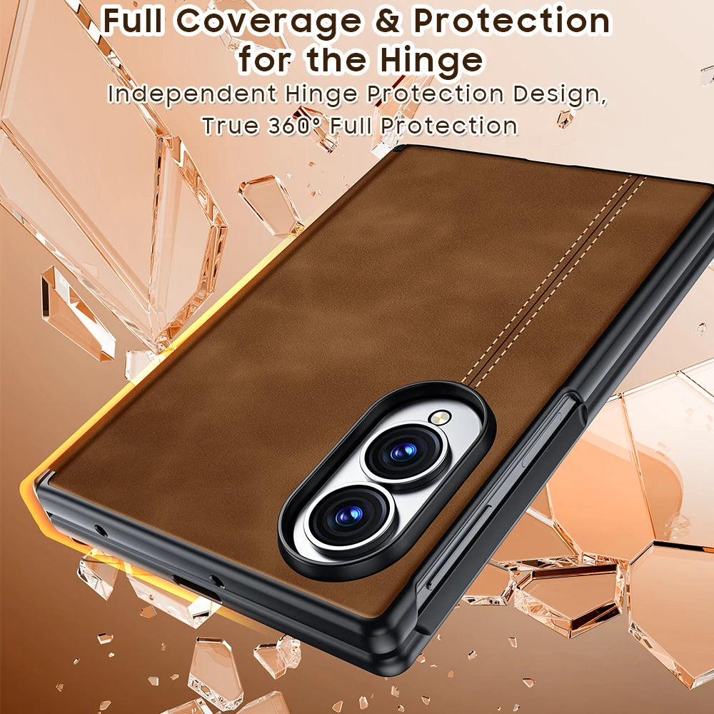 Shockproof Leather Magnetic Case with Integrated Screen Protector for Samsung Galaxy Z Fold 8