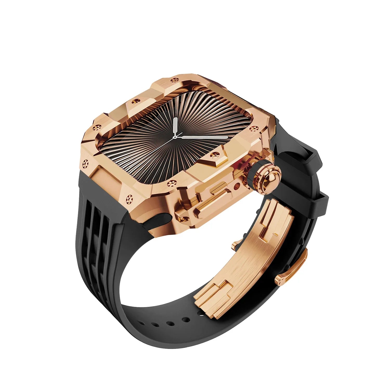 Luxury Stainless Steel Case & Silicone Strap Modification Kit for Apple Watch Series 10 (46mm)