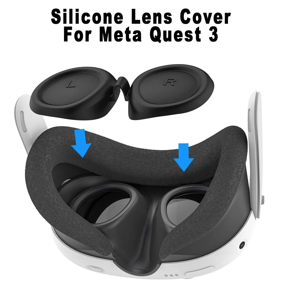 Soft Silicone Lens Protector for Meta Quest 3 VR Headset