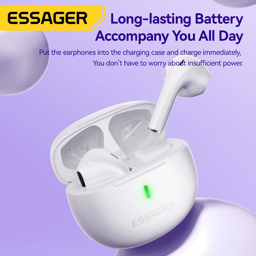 Essager Bluetooth 5.3 TWS Wireless Semi-In-Ear Earbuds