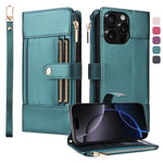 Crossbody Lanyard Wallet Case with Zipper & Card Holder for iPhone 15 Series