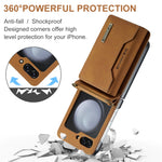 Multifunctional Storage Card Wallet PU Shock Absorbing Cover With Drawstring Foldable Phone Case for Samsung Galaxy Z Flip 5