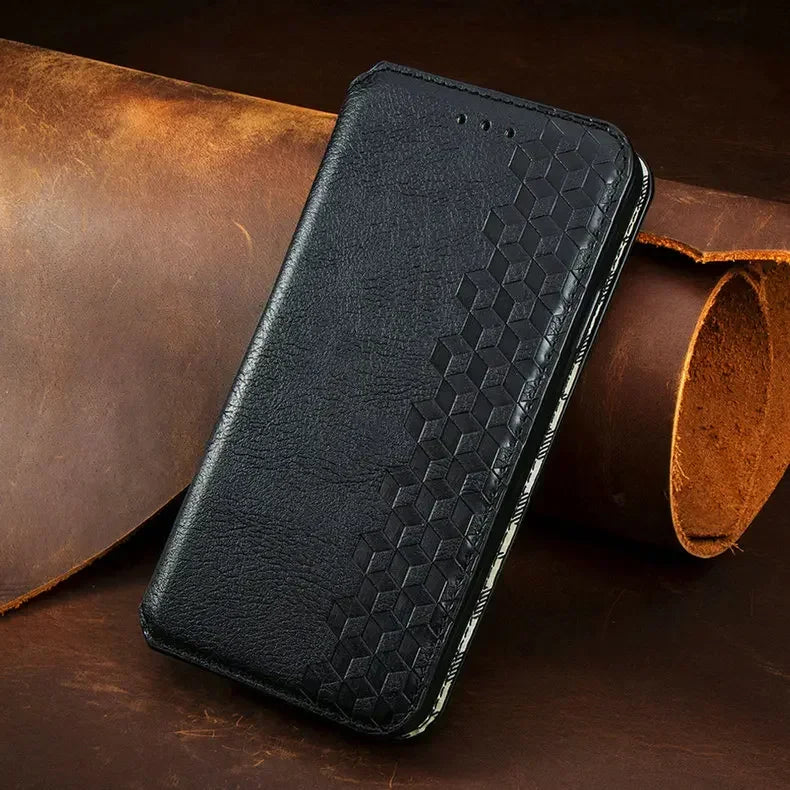 Premium Leather Flip Wallet Case for iPhone 17 Series