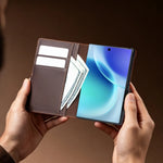 Cowhide Leather Flip Wallet Case with Multiple Card Slots for Samsung Galaxy Z Fold 8