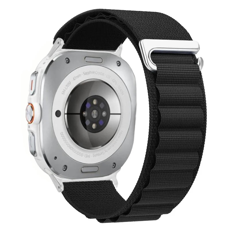 Breathable Nylon Weave Watch Band with Metal C-Hook Closure for Samsung Galaxy Watch Ultra 2