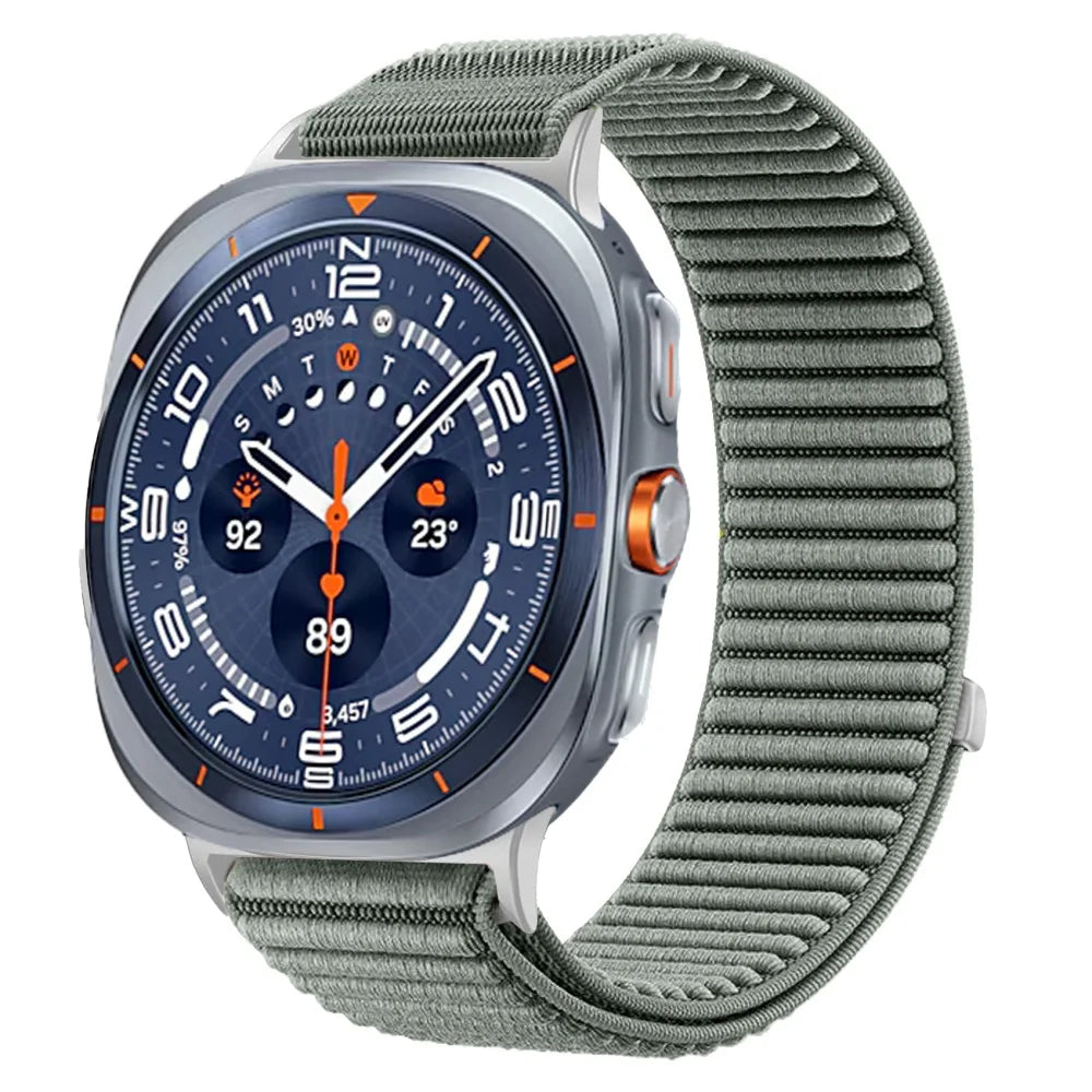 Breathable Nylon Watch Strap with Hook-and-Loop Fastener for Samsung Galaxy Watch Ultra 2