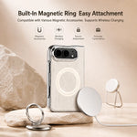 Stone-Textured Foldable MagSafe Case with Ring Stand for iPhone Duo