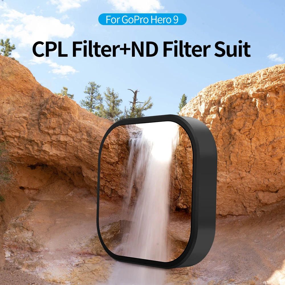 TELESIN ND8/ND16/ND32/CPL Lens Filter Set with Aluminum Alloy Frame for GoPro Hero Action Cameras