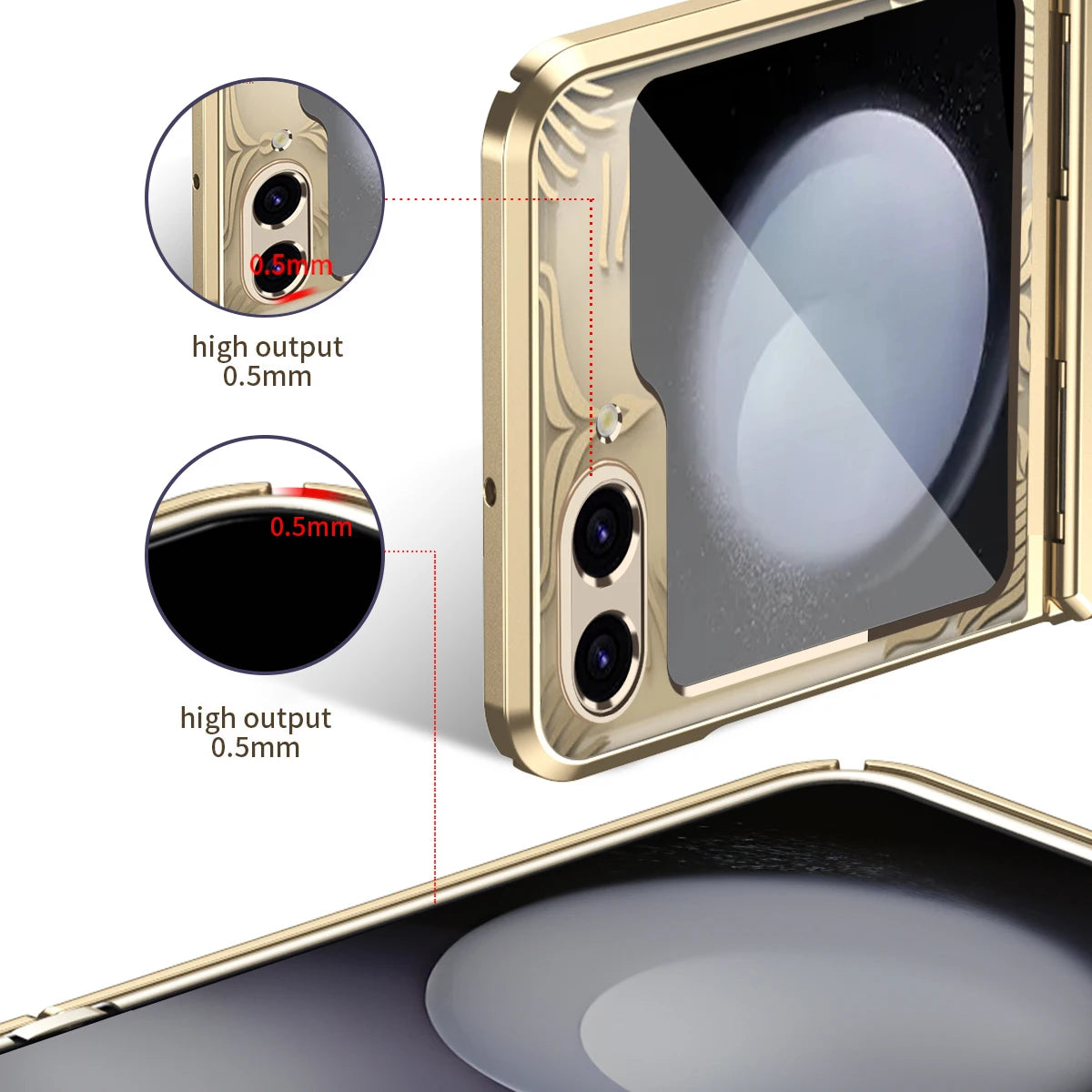 Shockproof Electroplating Transparent Case for Samsung Galaxy Z Flip 5