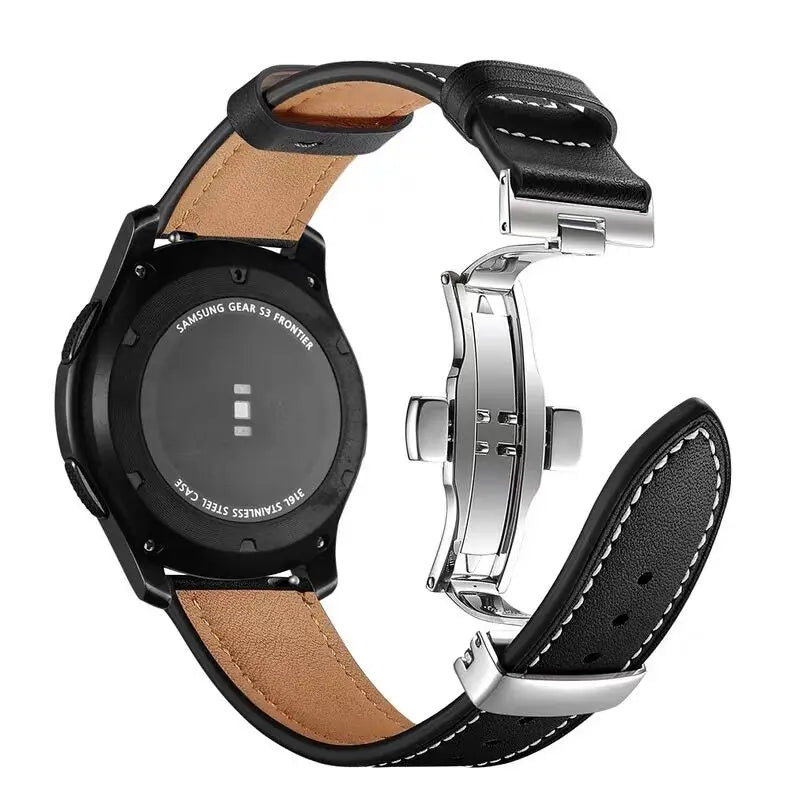 Luxury Leather Strap with Metal Buckle for Samsung Galaxy Watch 8 & Galaxy Watch 8 Classic