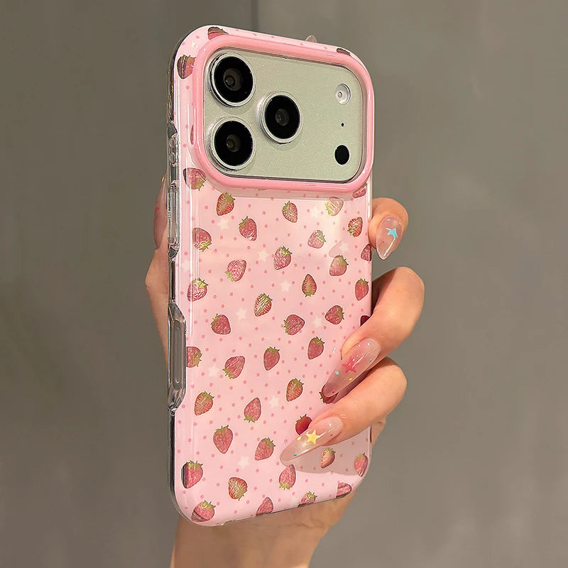 Sweet Cute Strawberry Bling Case for iPhone 17 Series