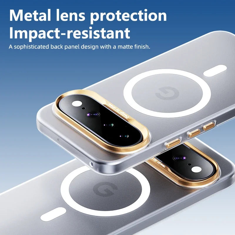 Anti-Yellowing Transparent Matte Case with Magnetic Support for Google Pixel 10 Series