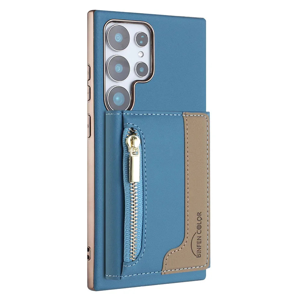 Samsung Galaxy S24 Magnetic Leather Case with Detachable Card Holder