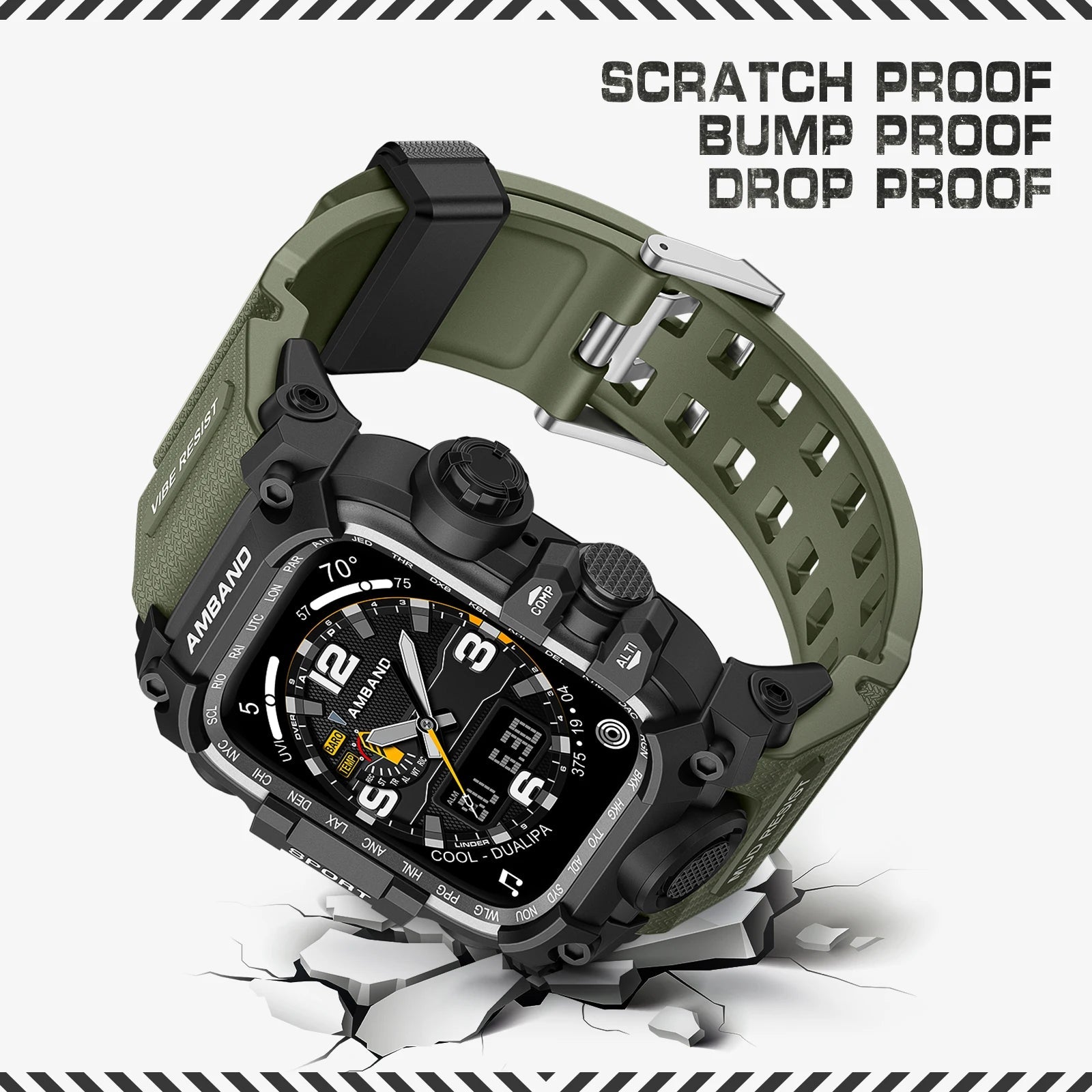 Shockproof Rugged Case & Strap Kit for Apple Watch