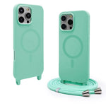 Soft TPU Silicone Crossbody Lanyard MagSafe Case for iPhone 15 Series