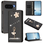 Cute Diamond Wallet Flip Case with Card Slot and Stand for Google Pixel 9 Series