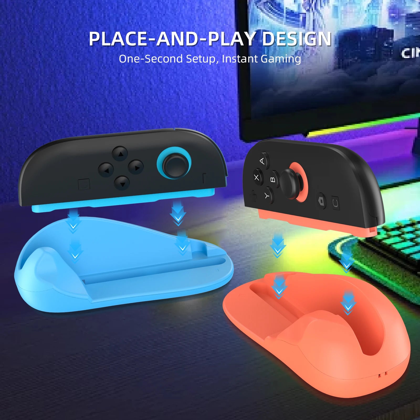 2-Pack Desktop Mouse-Style Grip Holders for Nintendo Switch 2 Joy-Con