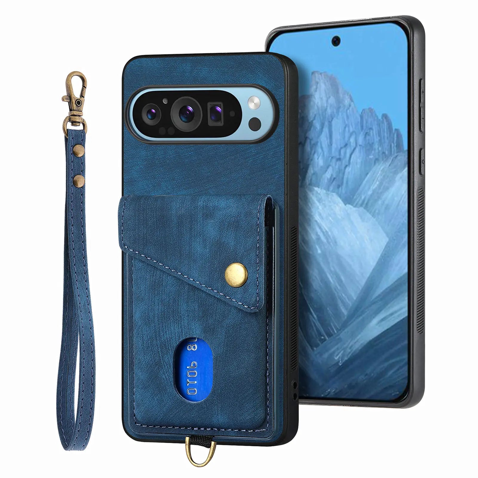 Google Pixel 9 Series Shockproof PU Leather Wallet Case with Built-in Card Holder