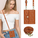 Anti-Drop Leather Wallet Case with Crossbody Strap and Card Holder for Samsung Galaxy Z Flip 7