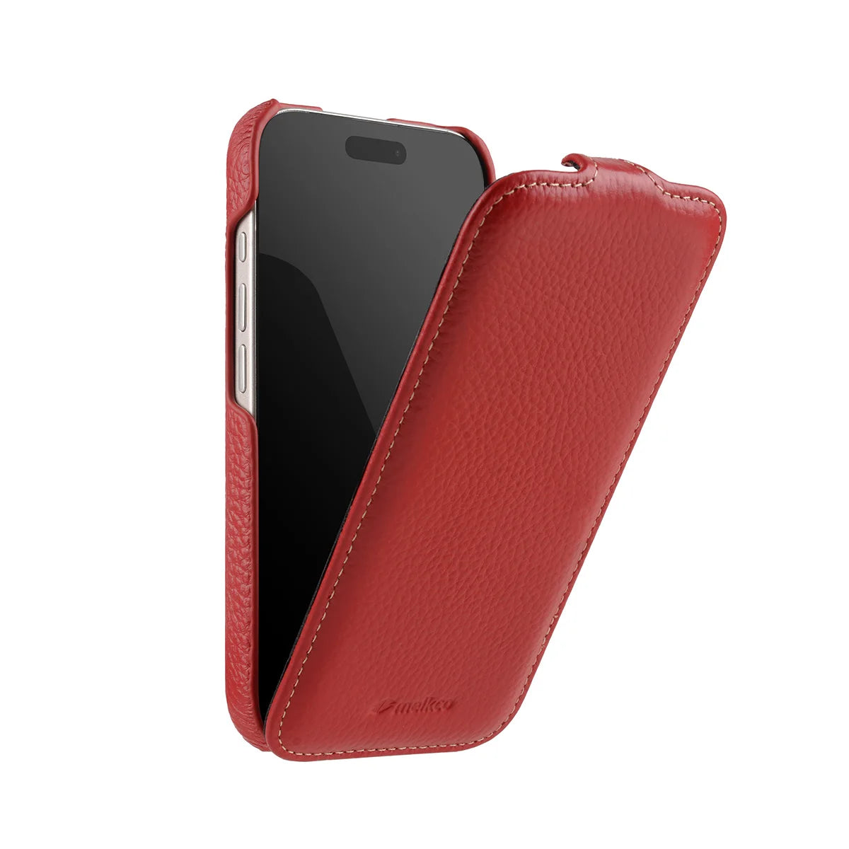 Vertical Flip Cowhide Leather MagSafe Case for iPhone 17 Series